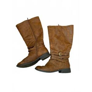 Brown Dress Boots w Buckles Ladies 6.5W